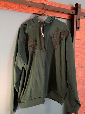 HER UNIVERSE Haunted Mansion Hoodie in Teal with Black Drawstrings